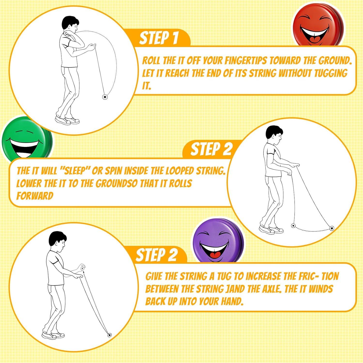 Paquete de 20 Yo Yos Caras Sonrientes Sotiff - 10 Colores