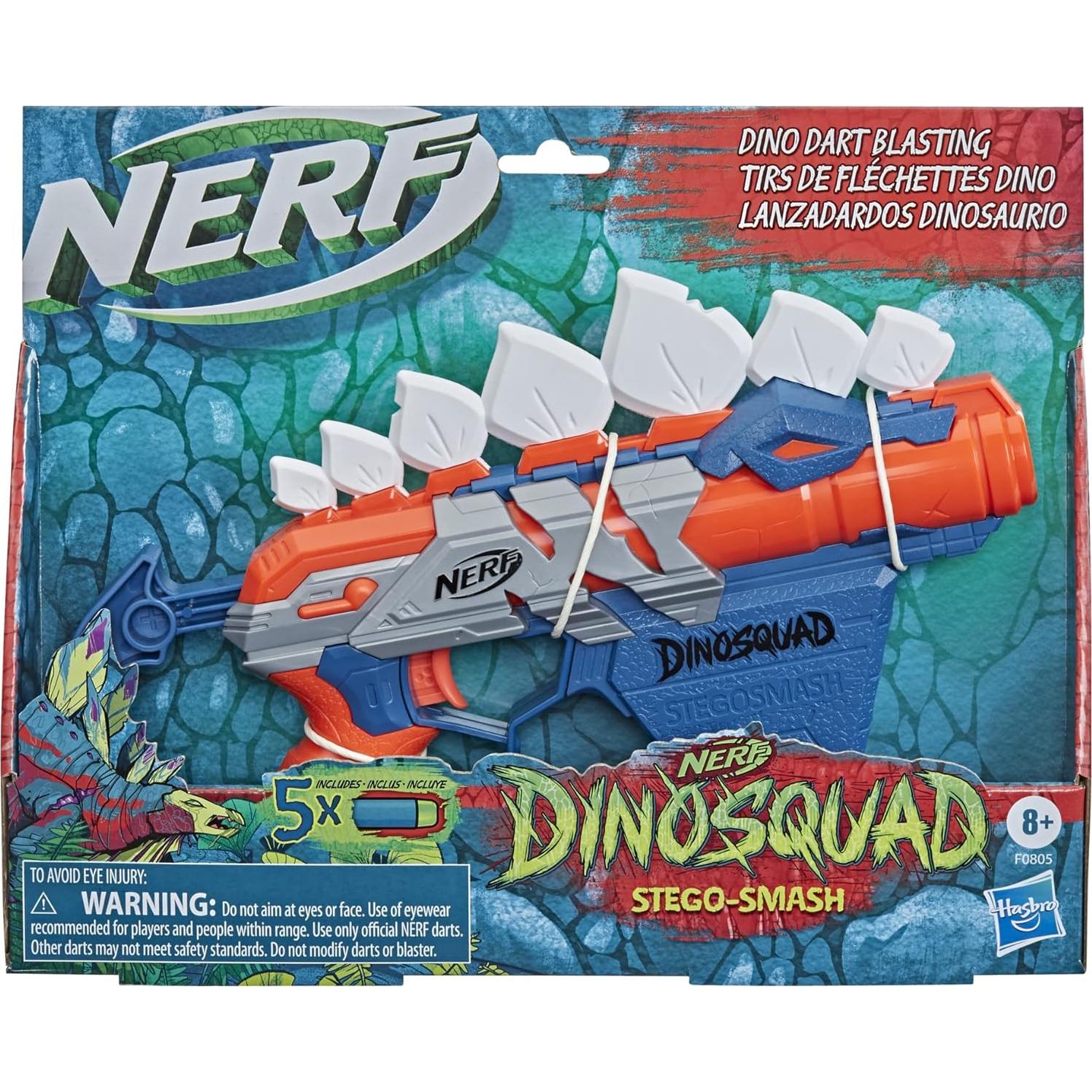 Blaster Nerf DinoSquad Stego-Smash con 5 Dardos Elite