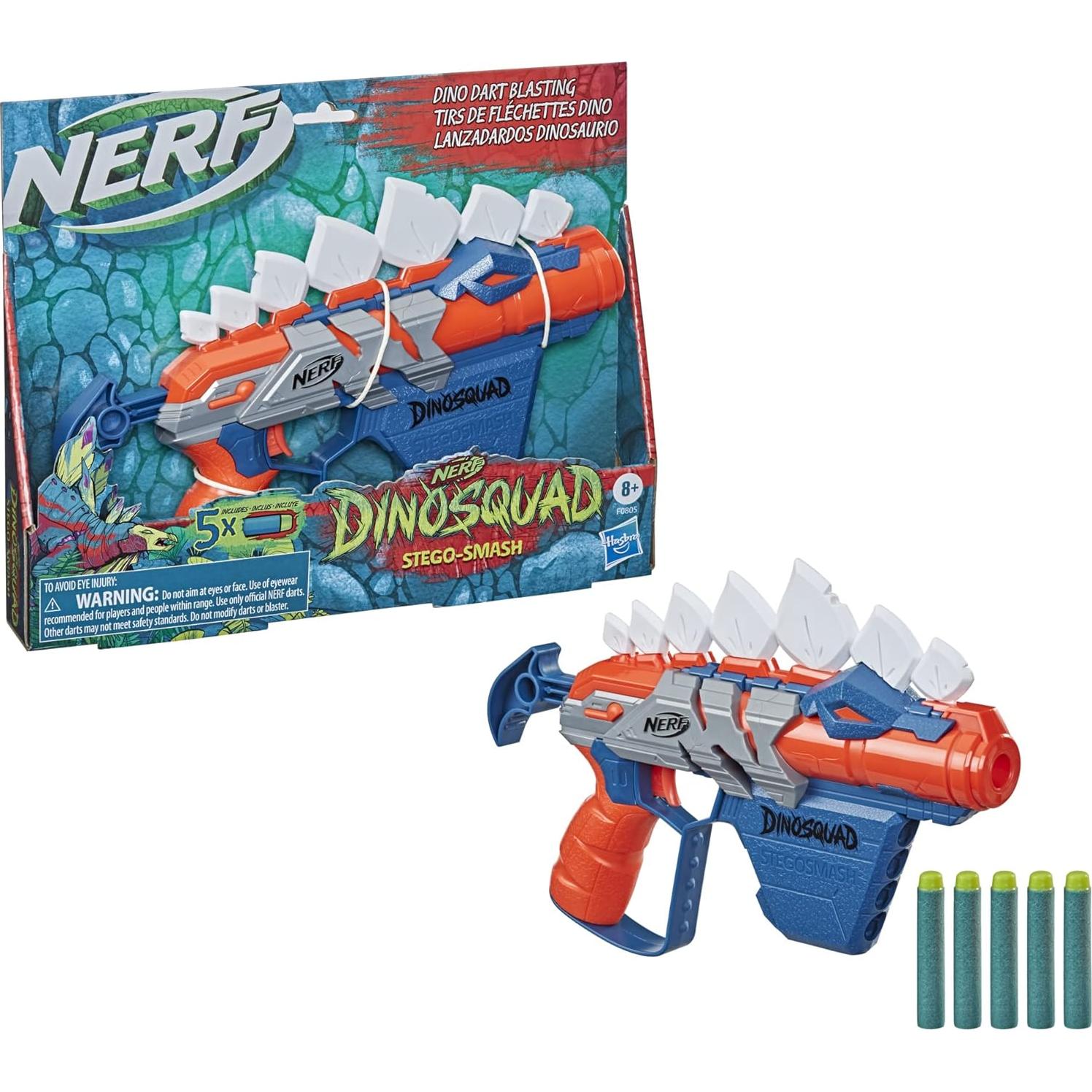 Blaster Nerf DinoSquad Stego-Smash con 5 Dardos Elite