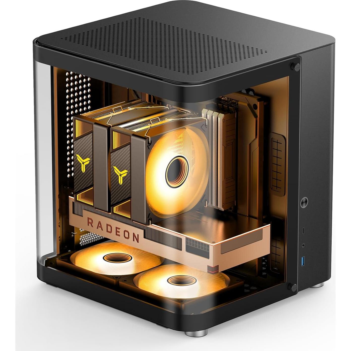 Caja de Computadora JONSBO TK-1 Negro Micro ATX Vidrio Curvado