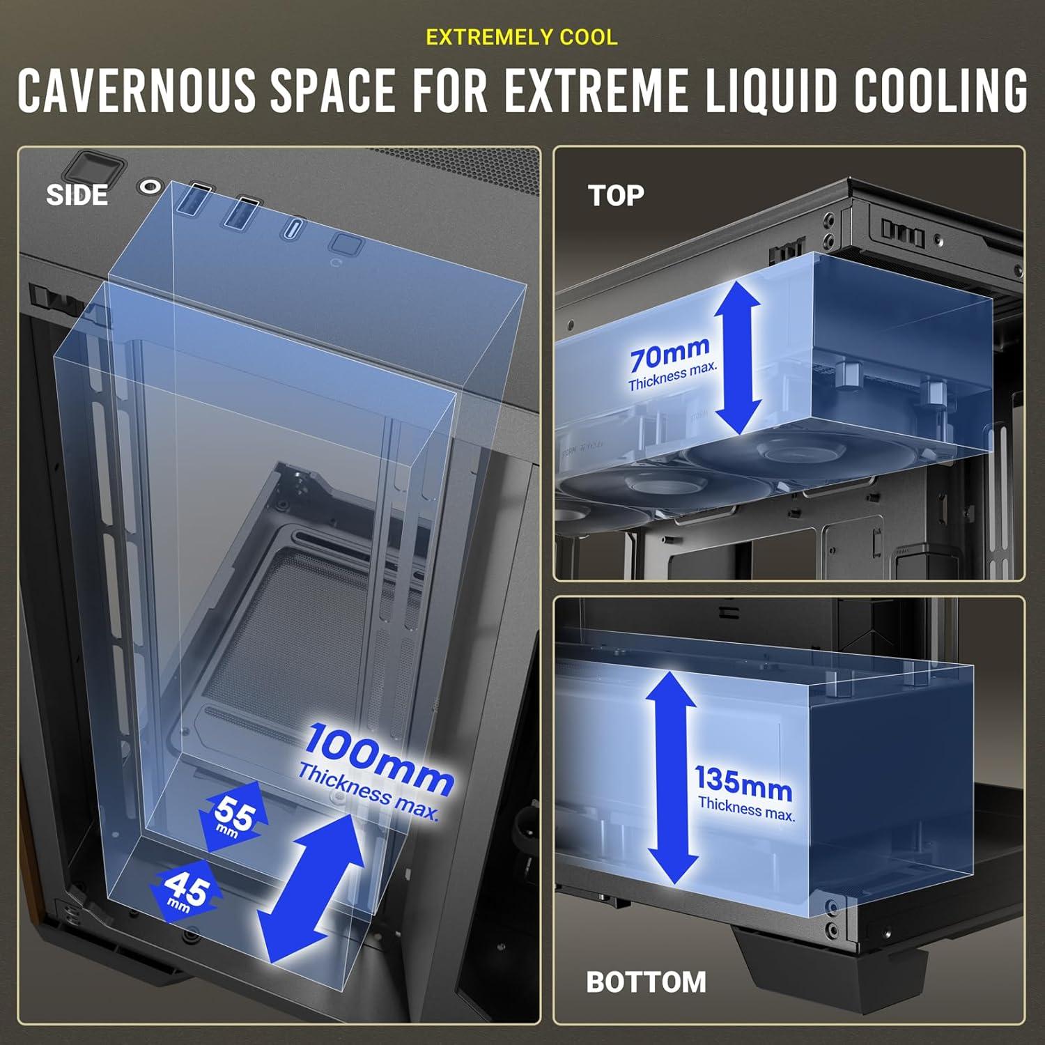 Caja de PC E-ATX Antec C8 Madera, Doble Cámara, Soporte 360mm