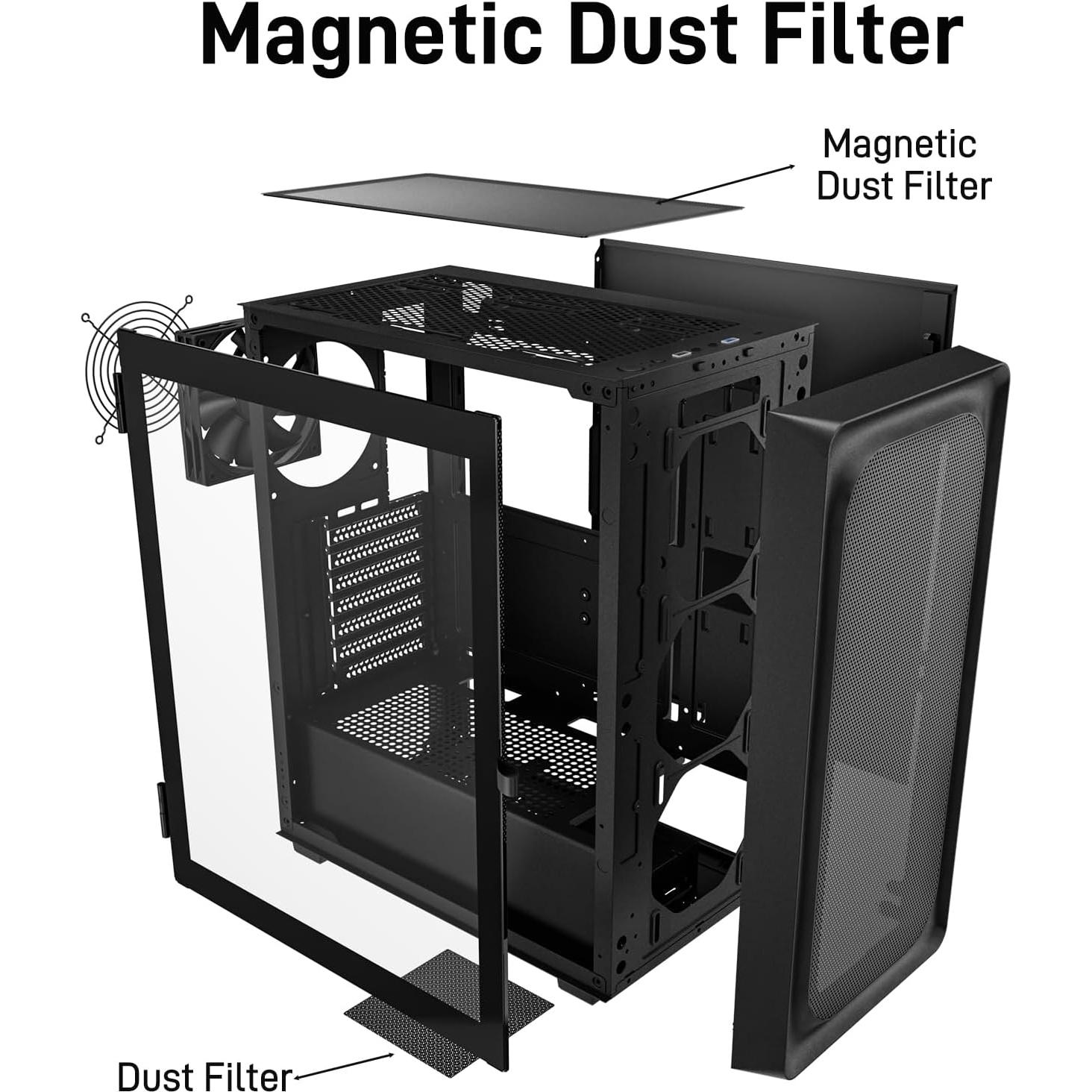 Caja de PC Mid Tower ATX DARKROCK EC2 Negra con Vidrio Templado