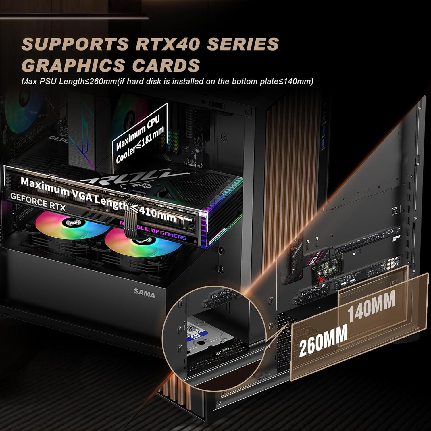 Caja PC ATX SAMA V-Nature Negra Vidrio Templado 4 Ventiladores ARGB