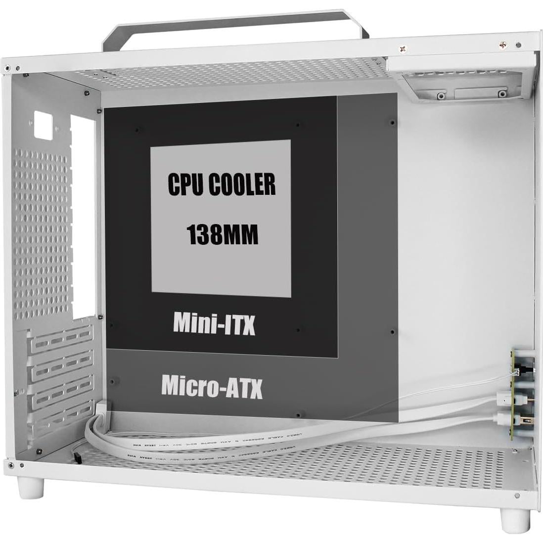 Caja Mini Torre ALAMENGDA V500 M-ATX/ITX Blanca 247x160x327mm