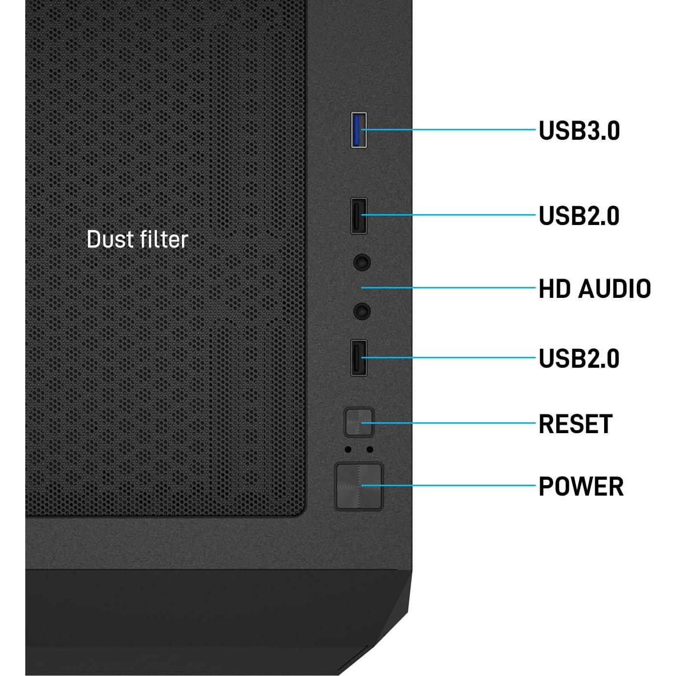Caja de Computadora DARKROCK Classico MAX ATX Negra con 4 Ventiladores
