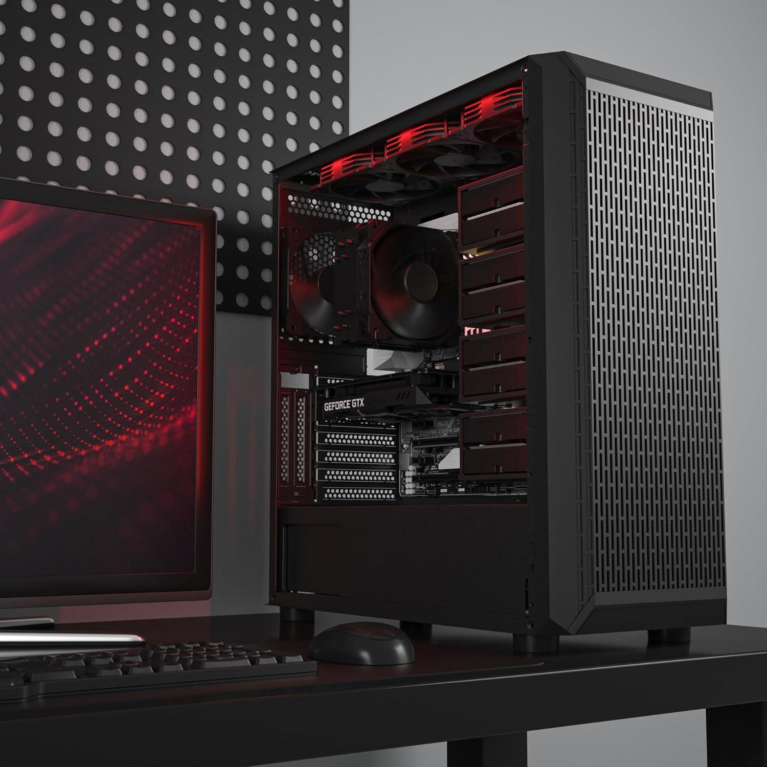 Caja de Computadora DARKROCK Classico MAX ATX Negra con 4 Ventiladores