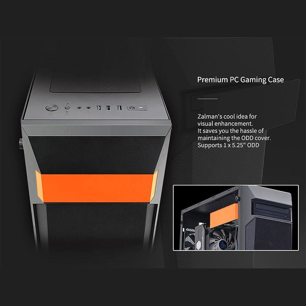 Caja de PC Zalman Z1 Plus ATX Mid-Tower con Ventiladores RGB