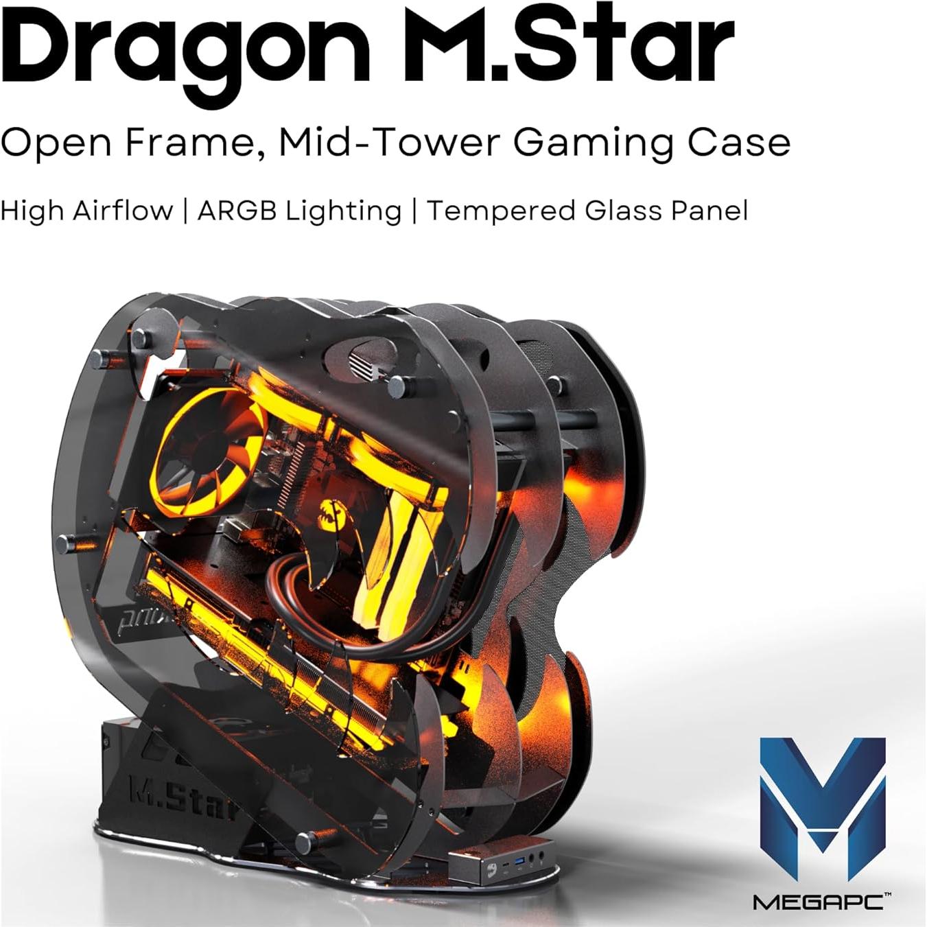Caja de PC Gaming MegaPC Dinosaur M.Star Micro-ATX Negro