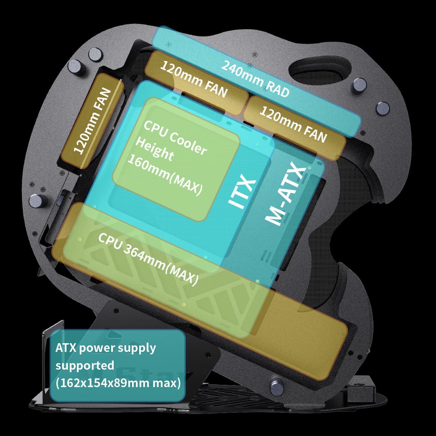 Caja de PC Gaming MegaPC Dinosaur M.Star Micro-ATX Negro