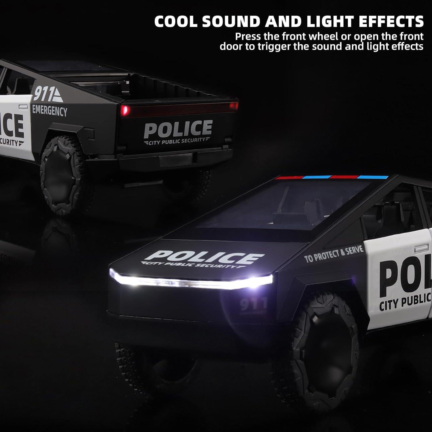 Camión de Policía de Juguete OANMYJJO 1:32 con Sonido y Luz
