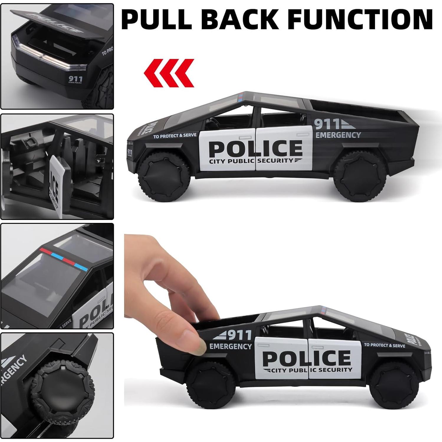 Camión de Policía de Juguete OANMYJJO 1:32 con Sonido y Luz