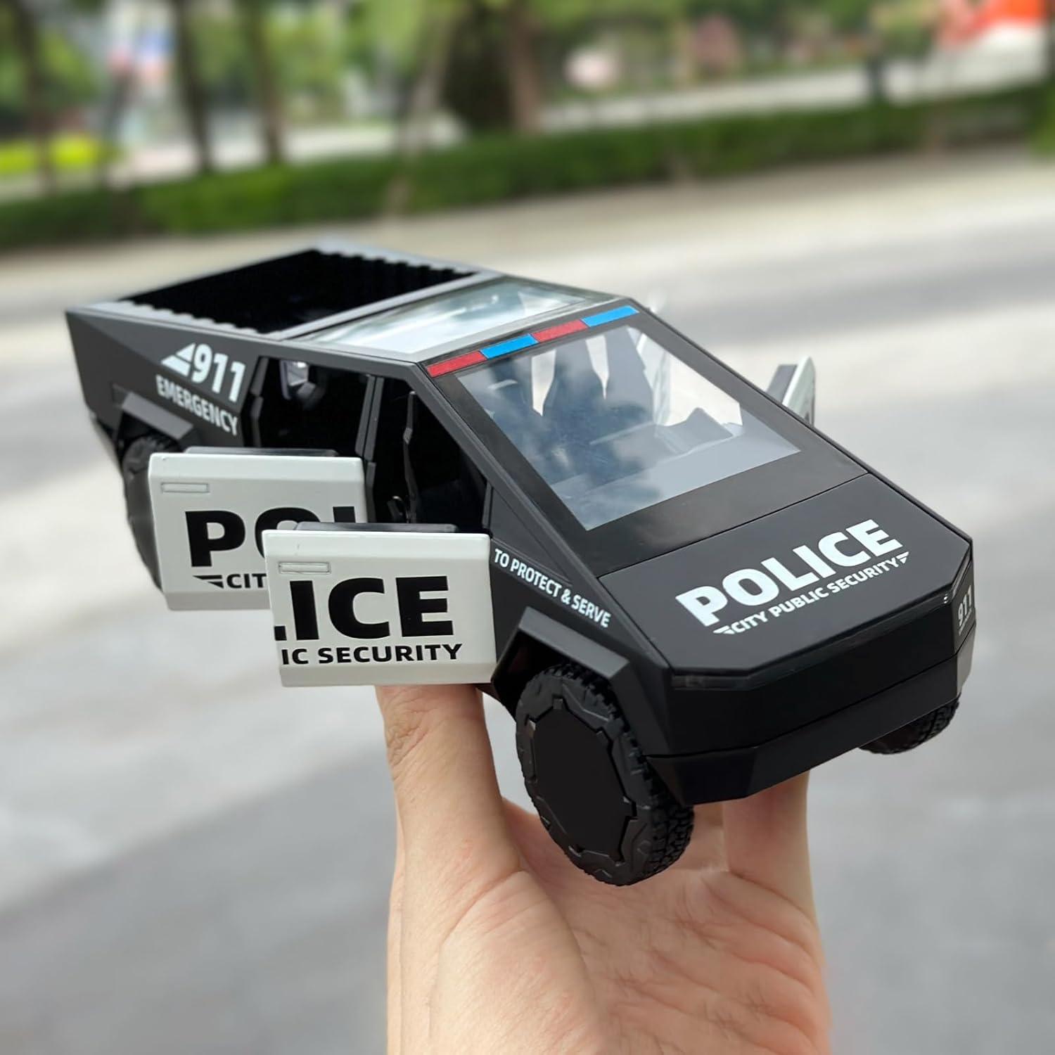 Camión de Policía de Juguete OANMYJJO 1:32 con Sonido y Luz