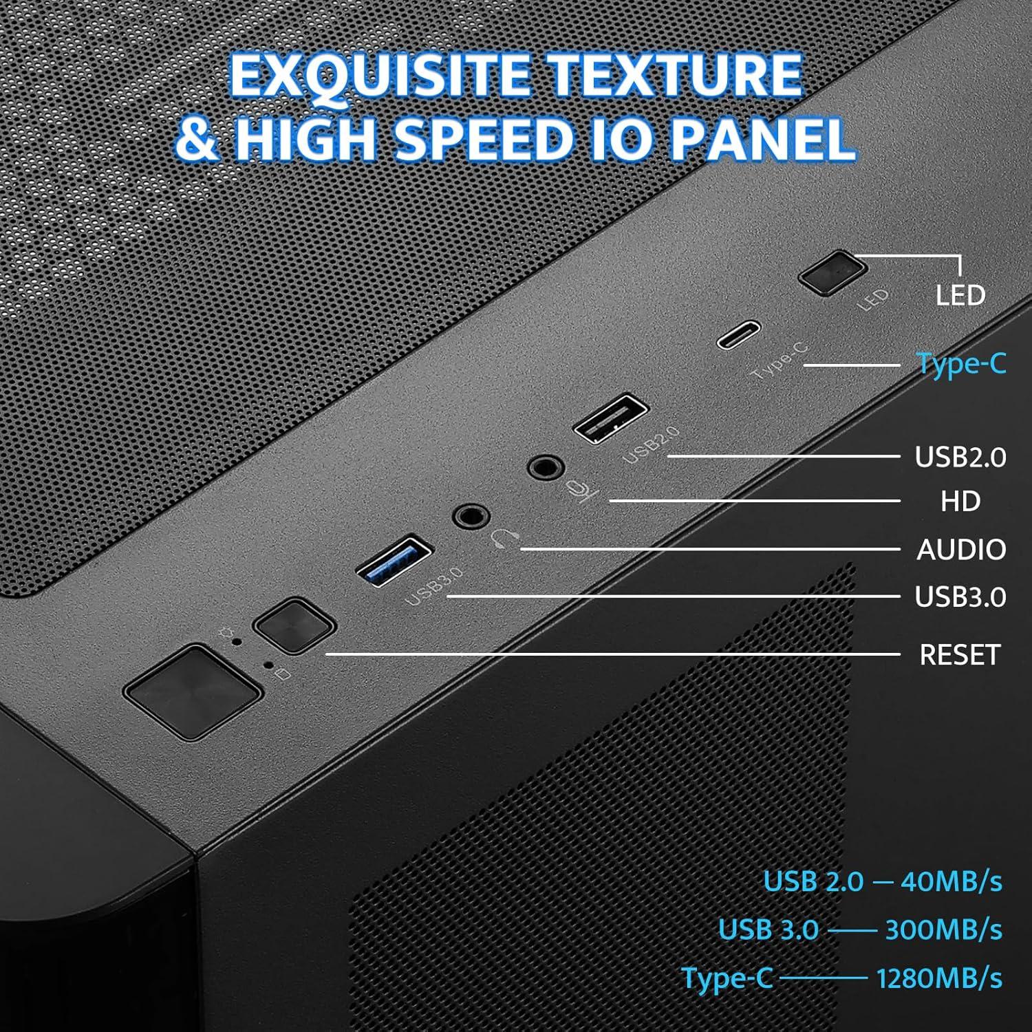 Caja de PC Gaming darkFlash DPW90 ATX con 4 Ventiladores ARGB