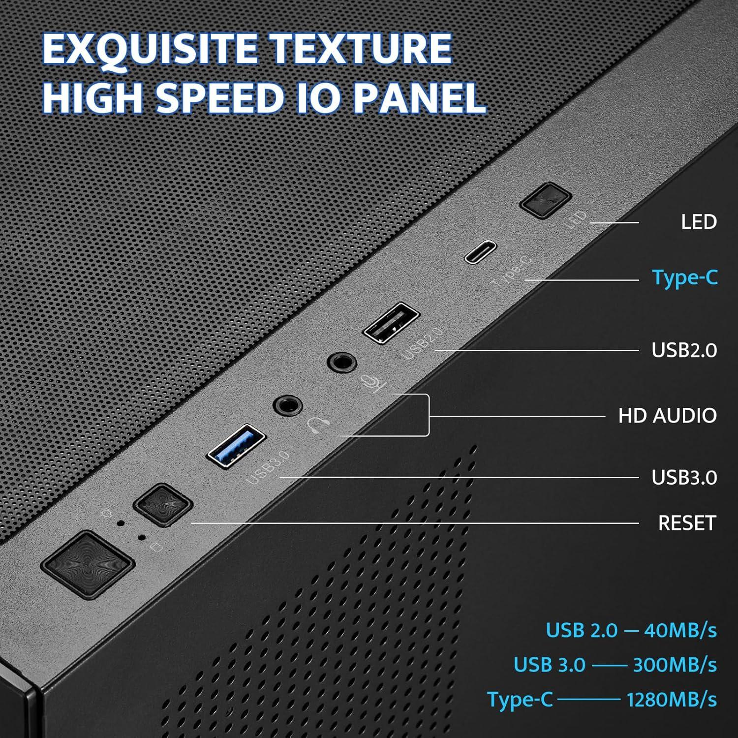 Caja de PC Mid-Tower ATX darkFlash DS900 con 4 Ventiladores ARGB