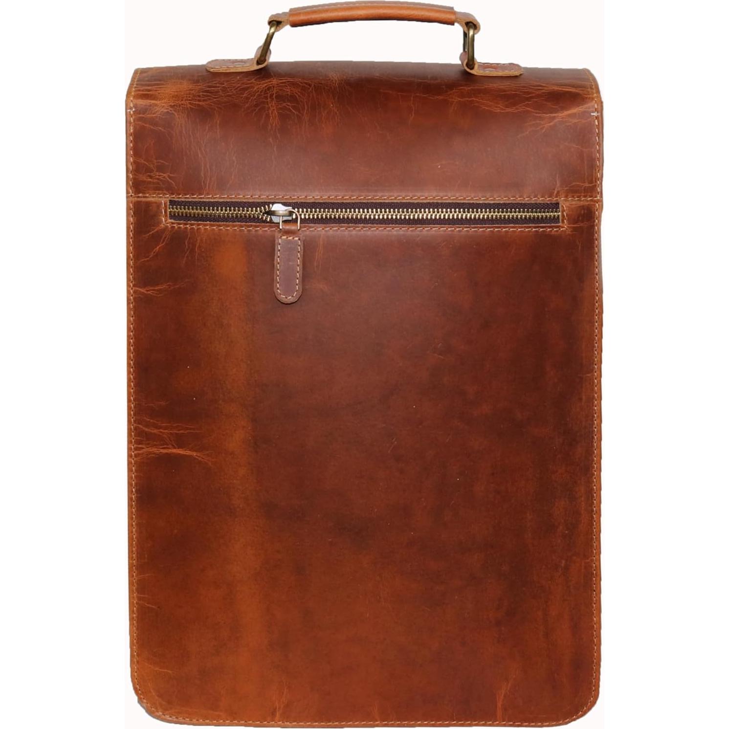 Bolsa Mensajera de Cuero Jaald Vintage 38.1x27.9cm para Laptop