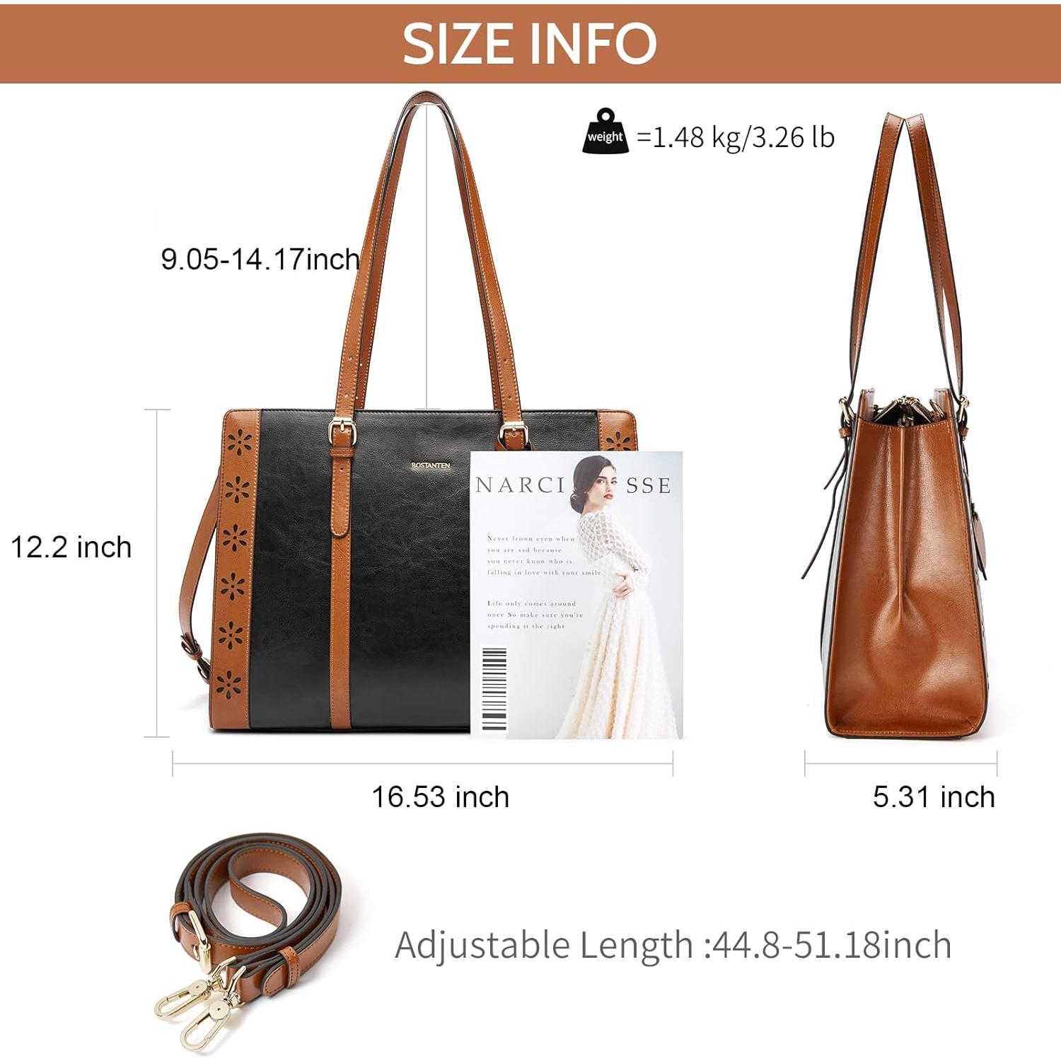 Bolsa de Laptop BOSTANTEN para Mujeres 15.6" Cuero Vintage