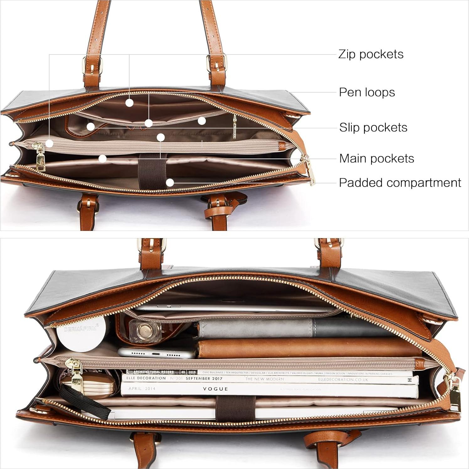 Bolsa de Laptop BOSTANTEN para Mujeres 15.6" Cuero Vintage