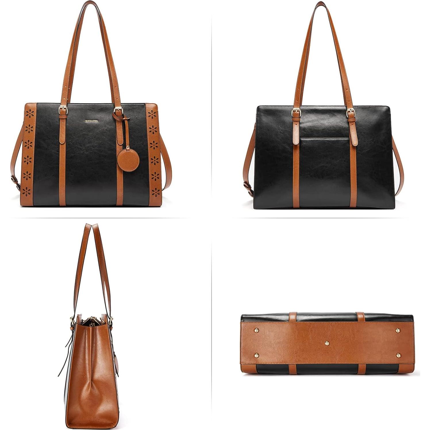 Bolsa de Laptop BOSTANTEN para Mujeres 15.6" Cuero Vintage