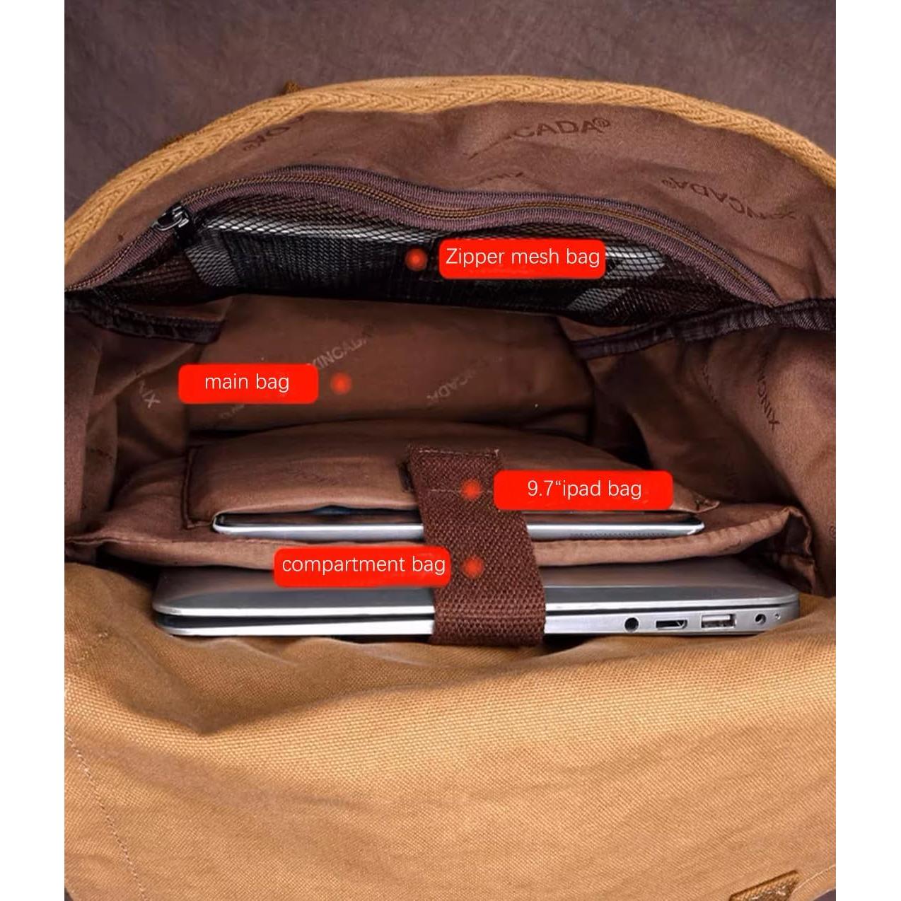 Mochila de Lona XINCADA 45x29x15cm para Laptop Unisex