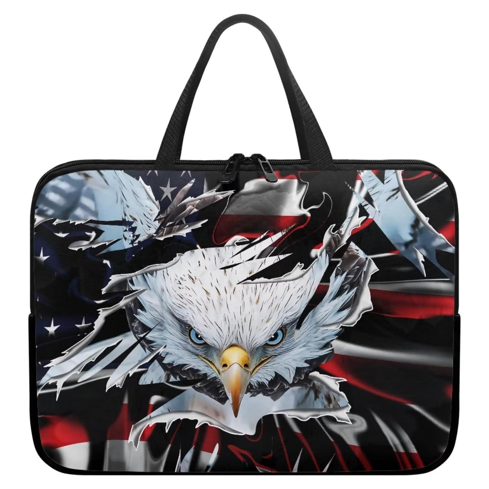 Funda para computadora portátil ZIATUBLES 12" bandera EE. UU.