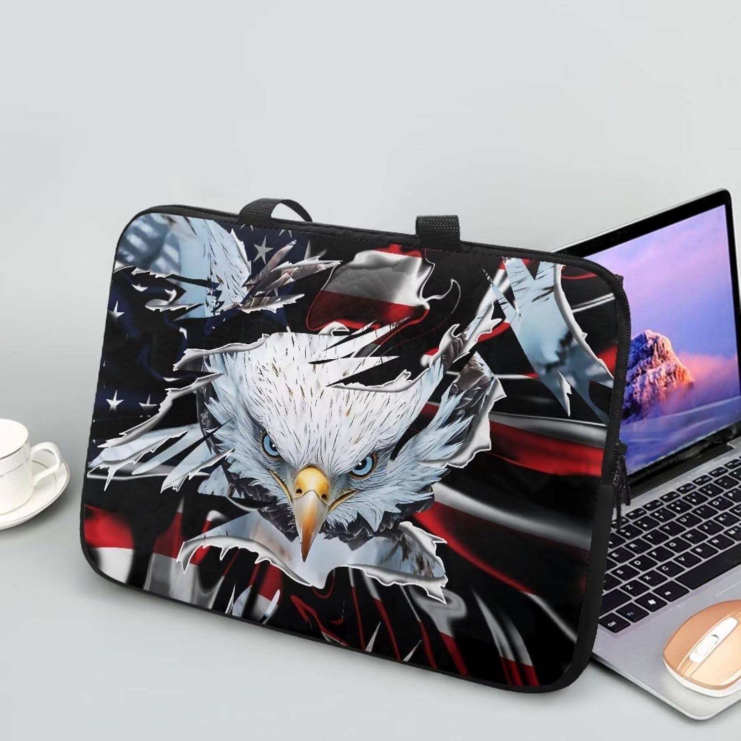 Funda para computadora portátil ZIATUBLES 12" bandera EE. UU.