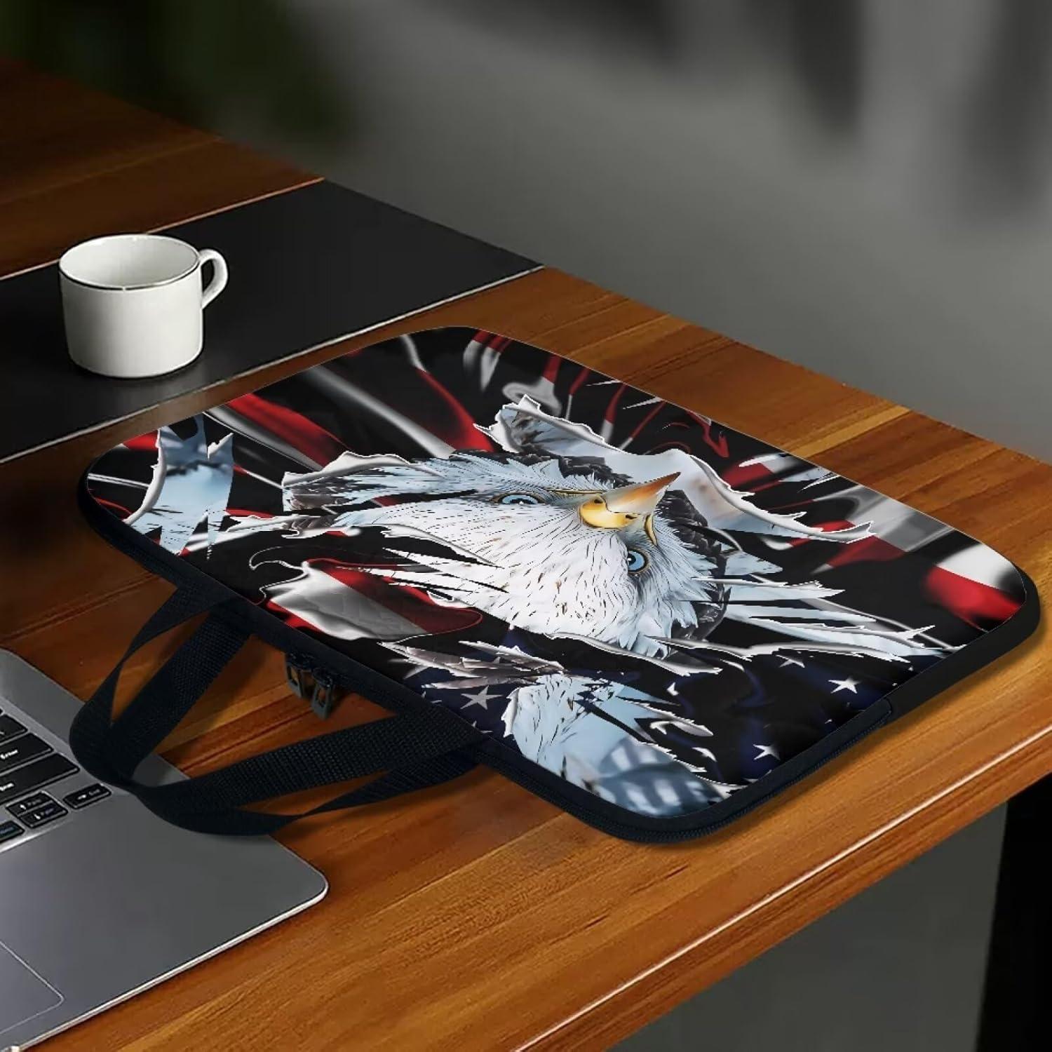 Funda para computadora portátil ZIATUBLES 12" bandera EE. UU.