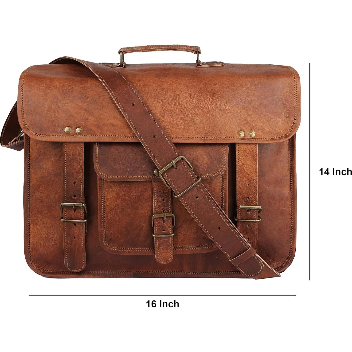 Bolsa de mensajero de cuero The Vintage Stuff 40.64 cm