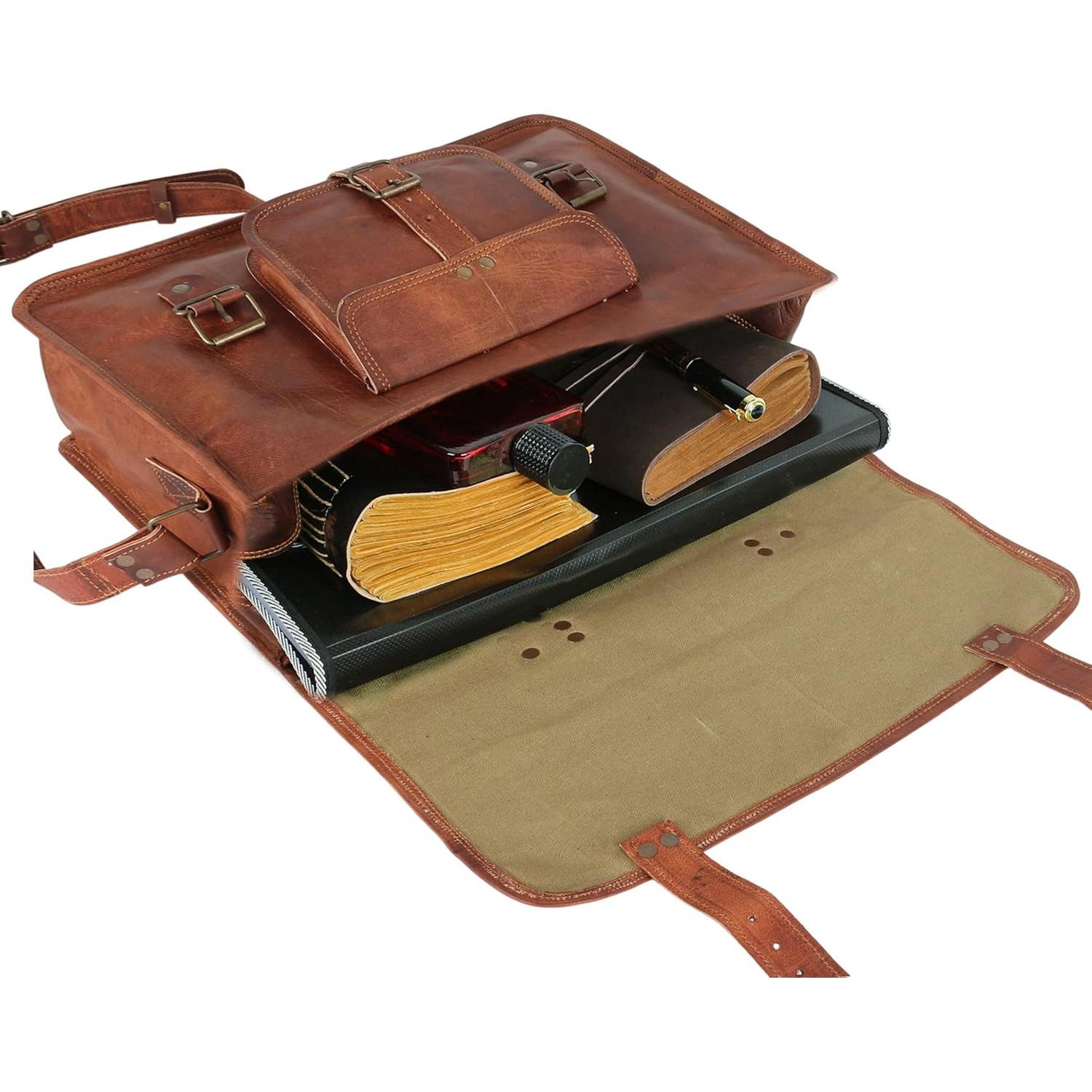 Bolsa de mensajero de cuero The Vintage Stuff 40.64 cm