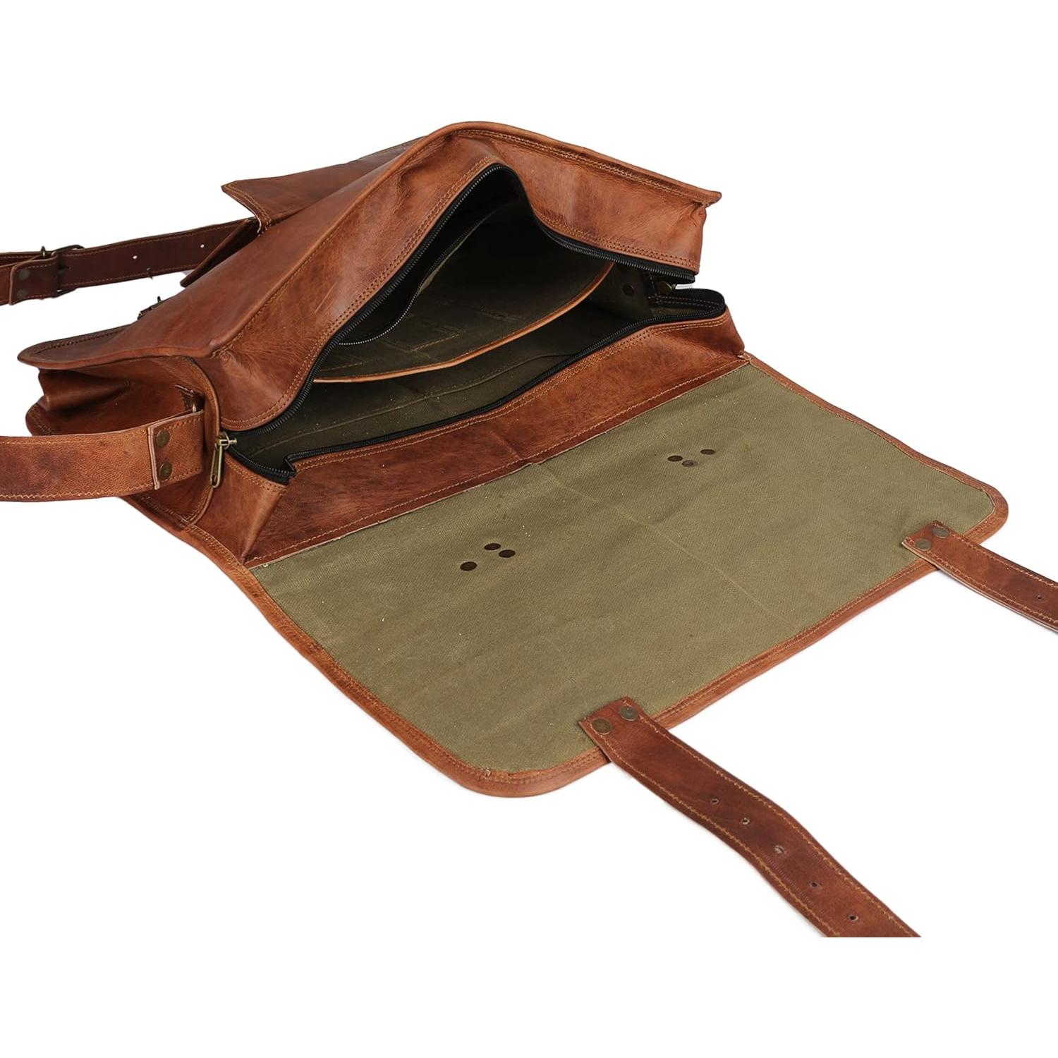 Bolsa de mensajero de cuero The Vintage Stuff 40.64 cm