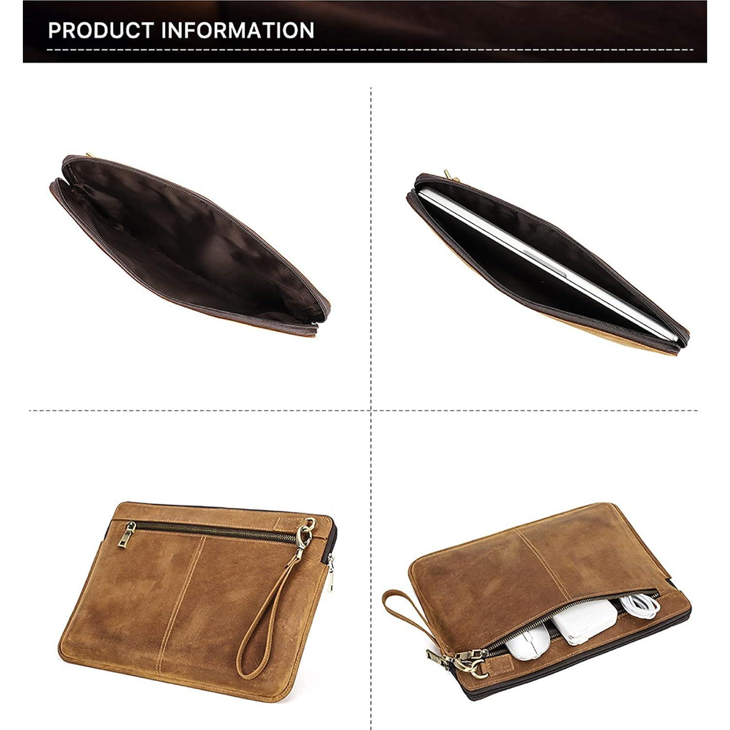 Funda para Laptop de Cuero CataPurus 14.2" Vintage Marrón