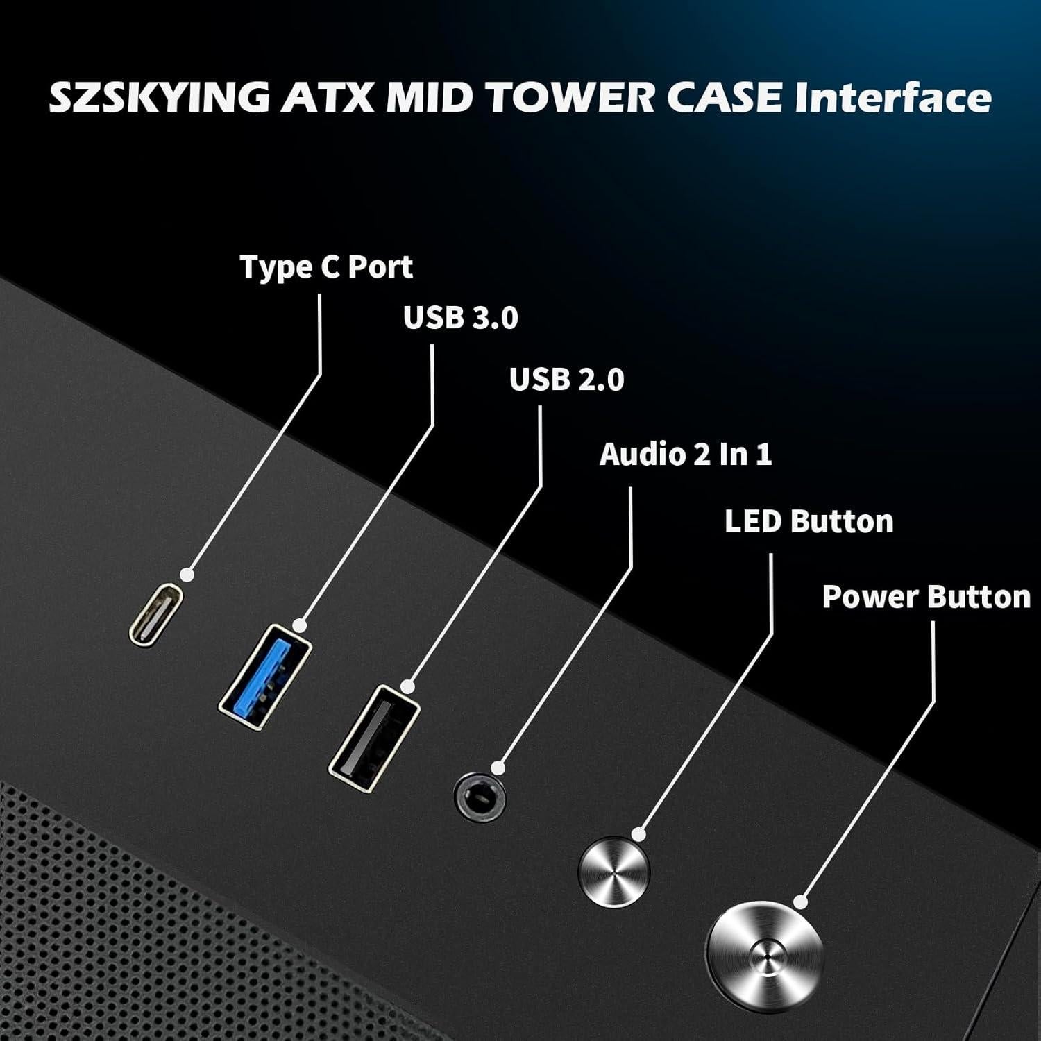 Caja de Juegos ATX SZSKYING CMSVB con Ventilación RGB