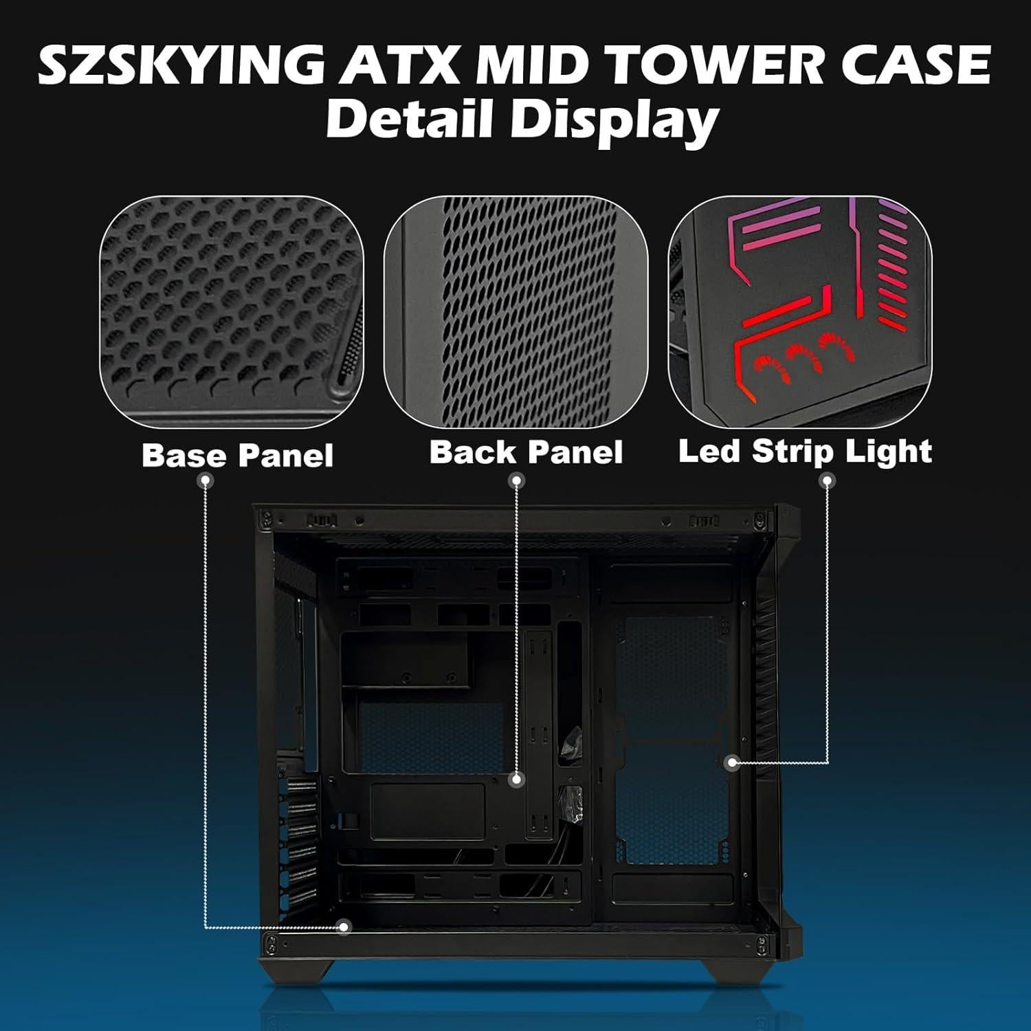 Caja de Juegos ATX SZSKYING CMSVB con Ventilación RGB