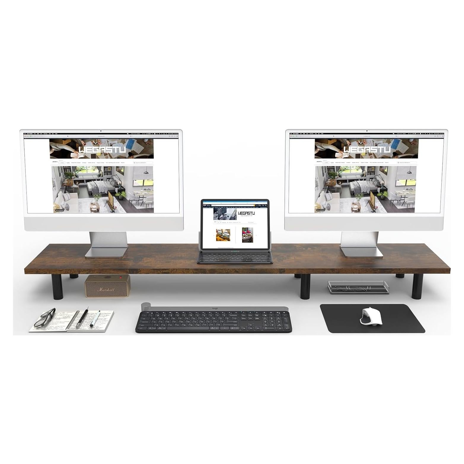 Soporte Elevador Doble para Monitor WEGASTU 109cm Vintage