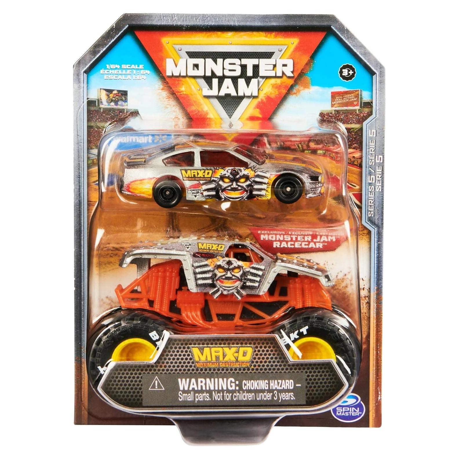 Monster Jam 2-Pack Camión y Auto 1:64 Max-D