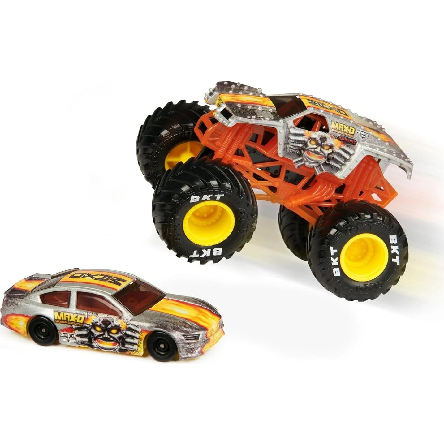 Monster Jam 2-Pack Camión y Auto 1:64 Max-D