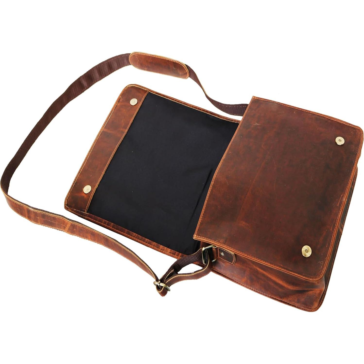 Bolsa Mensajera de Cuero Jaald 11" para Laptop y Oficina