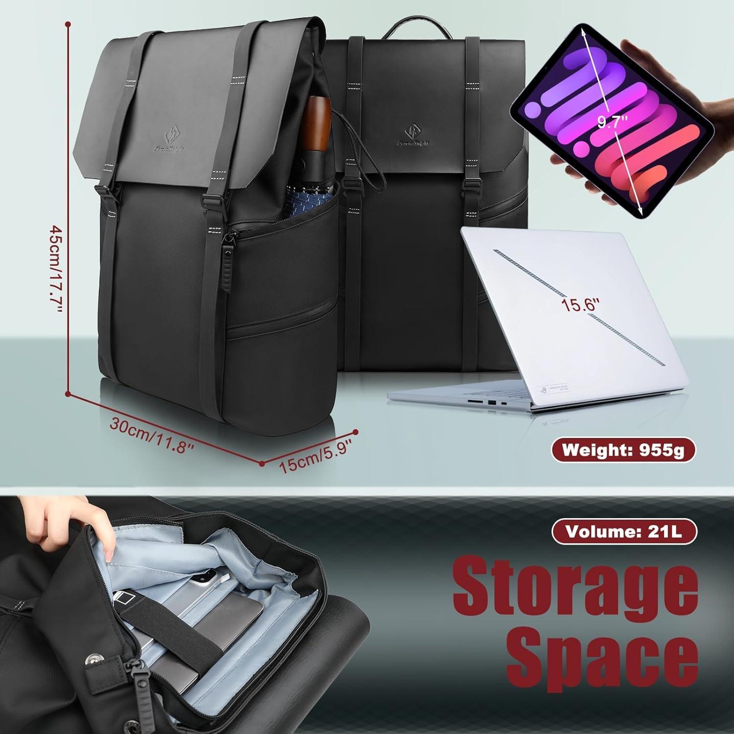 Mochila HK Impermeable para Laptop 15.6" - 18L - Negro