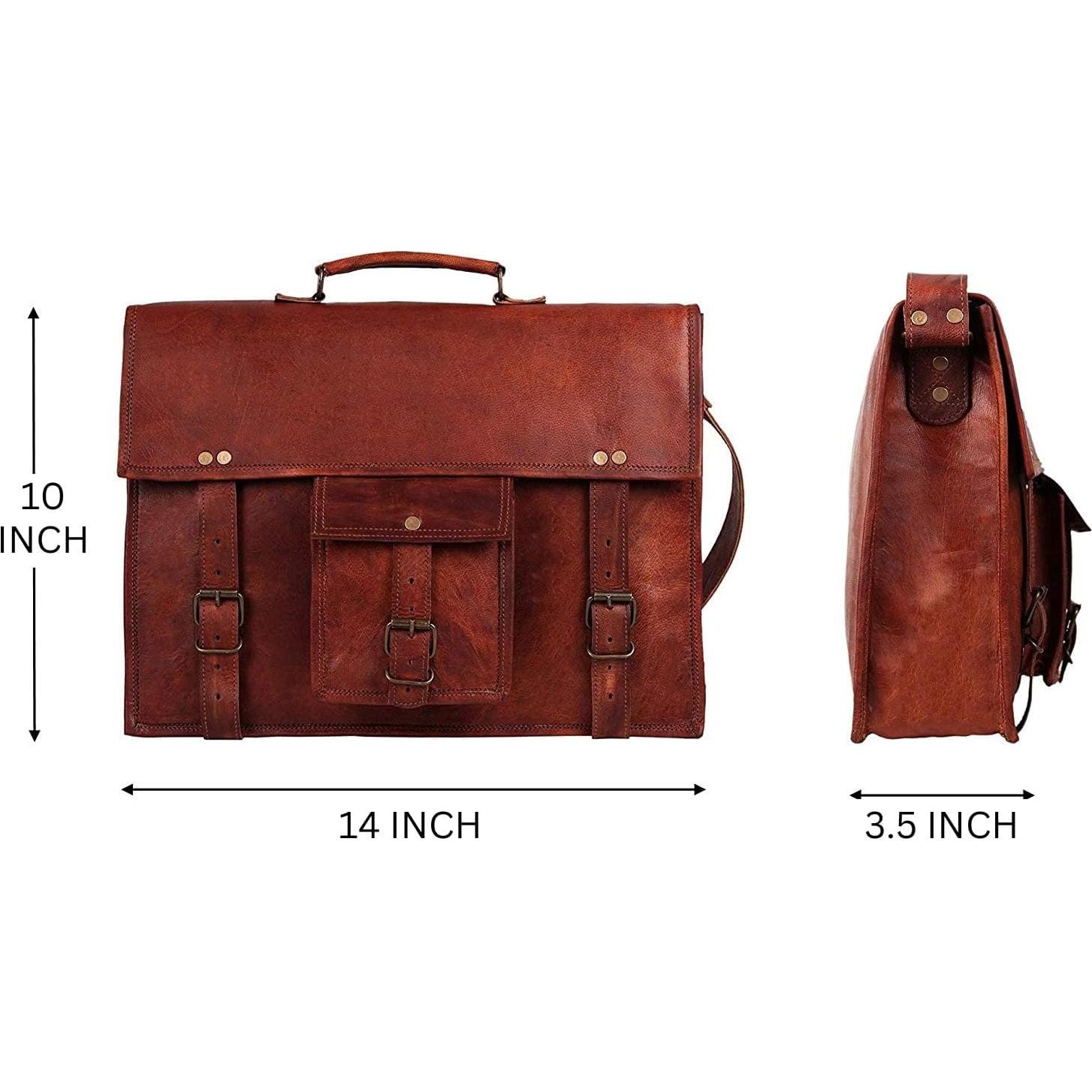 Bolsa Mensajera de Cuero RUSTIC TOWN 14" para Laptop