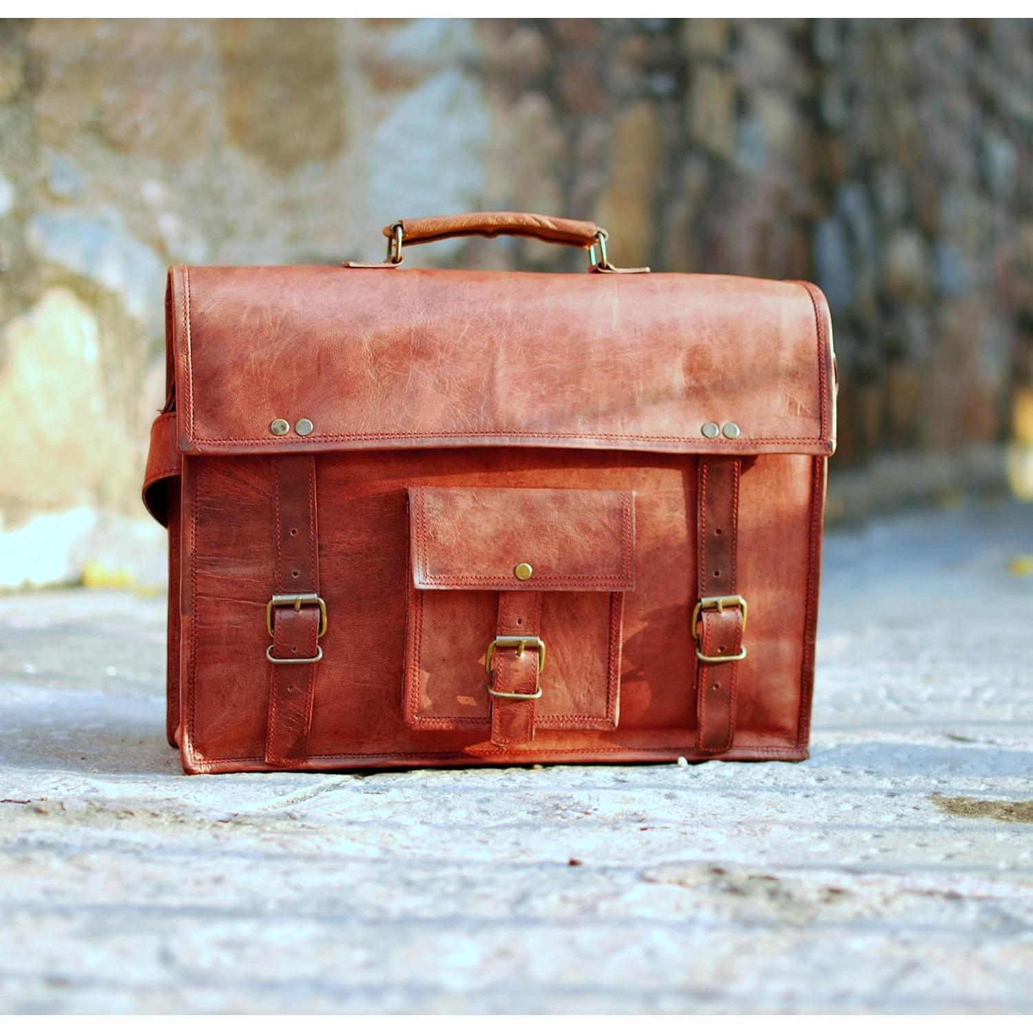 Bolsa Mensajera de Cuero RUSTIC TOWN 14" para Laptop