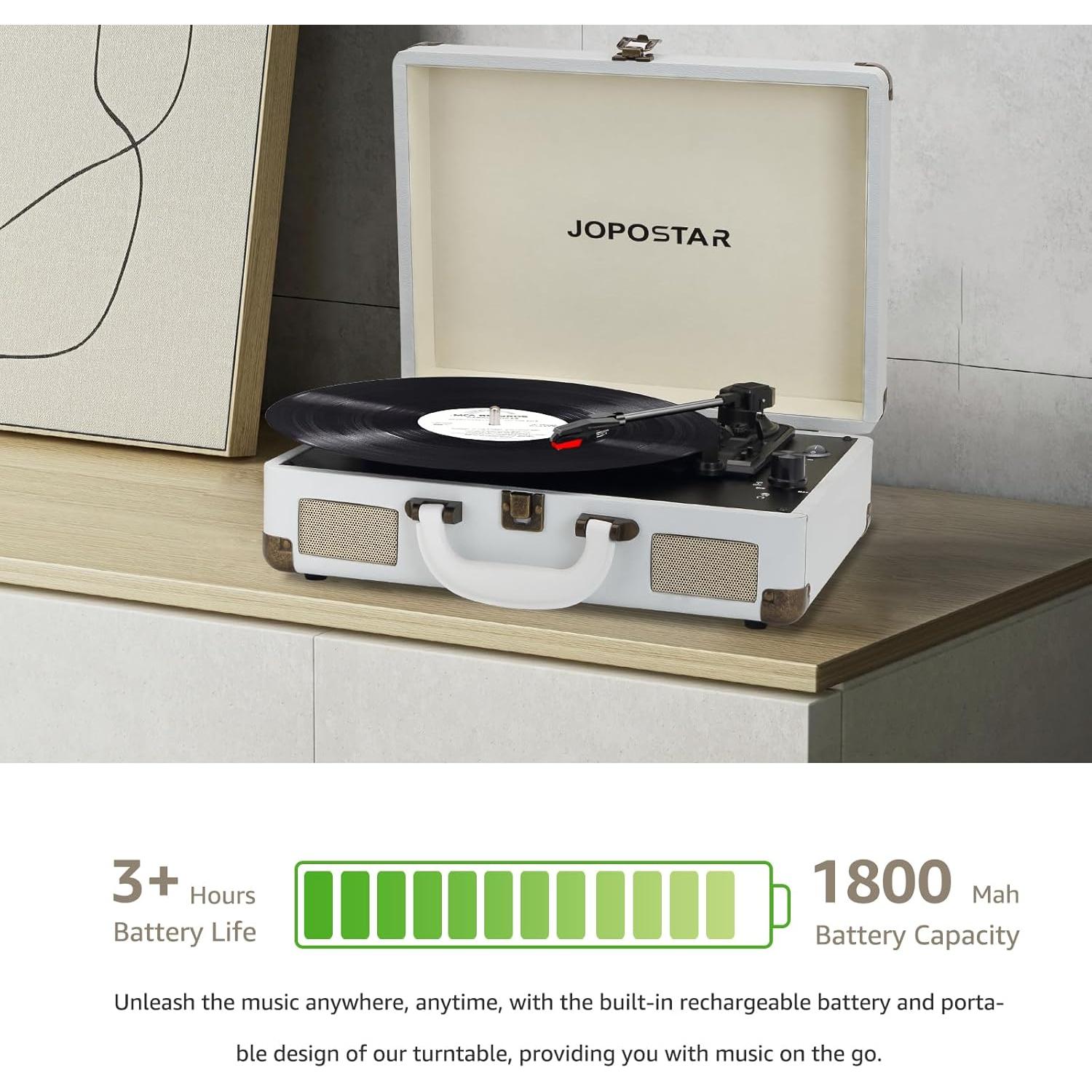 Reproductor de Discos Portátil JOPOSTAR T316 Bluetooth 3 Velocidades