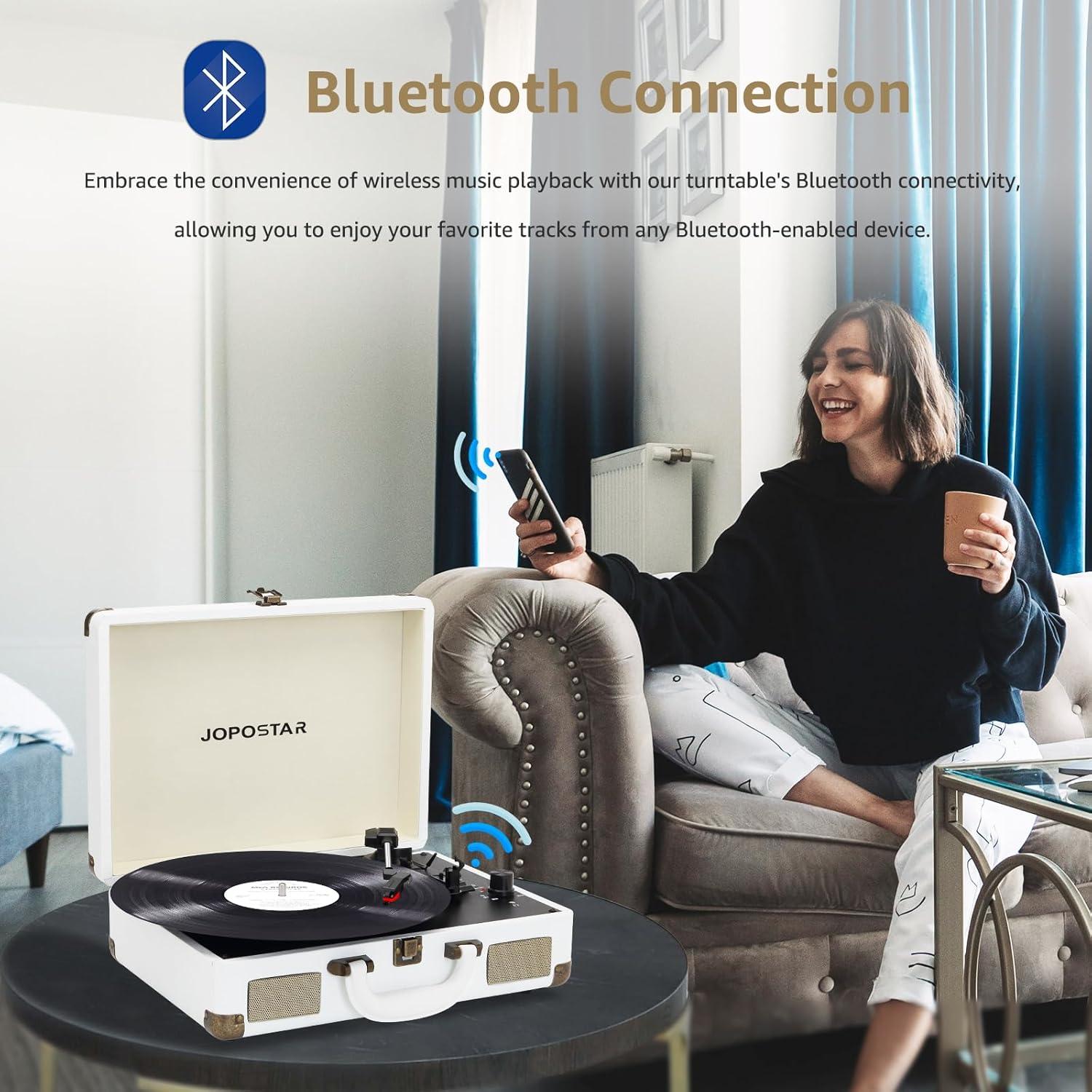 Reproductor de Discos Portátil JOPOSTAR T316 Bluetooth 3 Velocidades