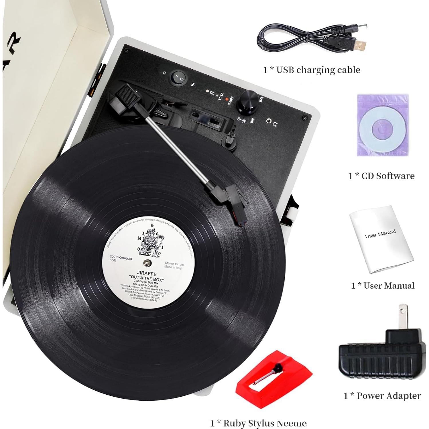 Reproductor de Discos Portátil JOPOSTAR T316 Bluetooth 3 Velocidades