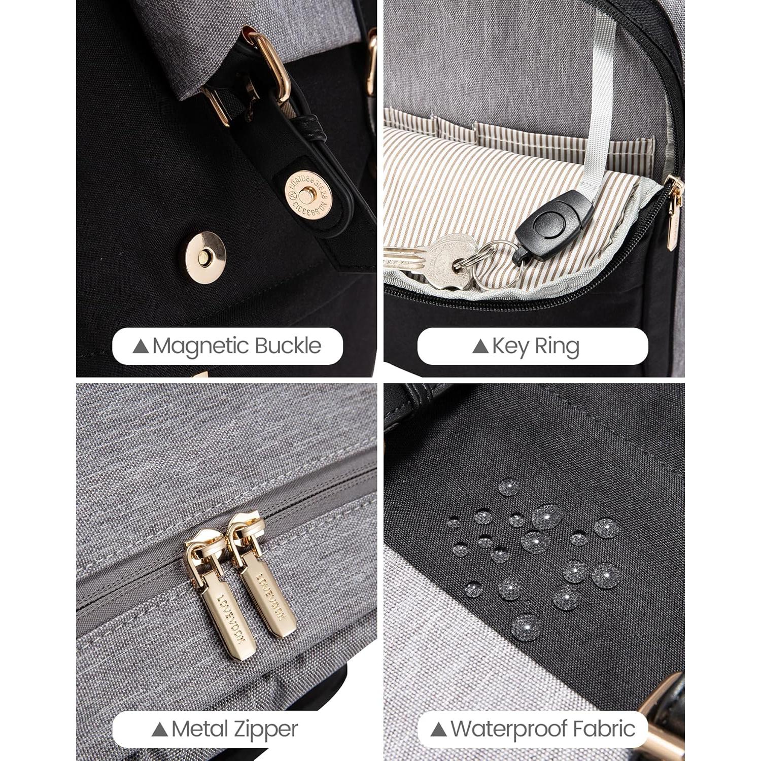 Mochila de Viaje LOVEVOOK para Portátil 15.6" Gris y Negro