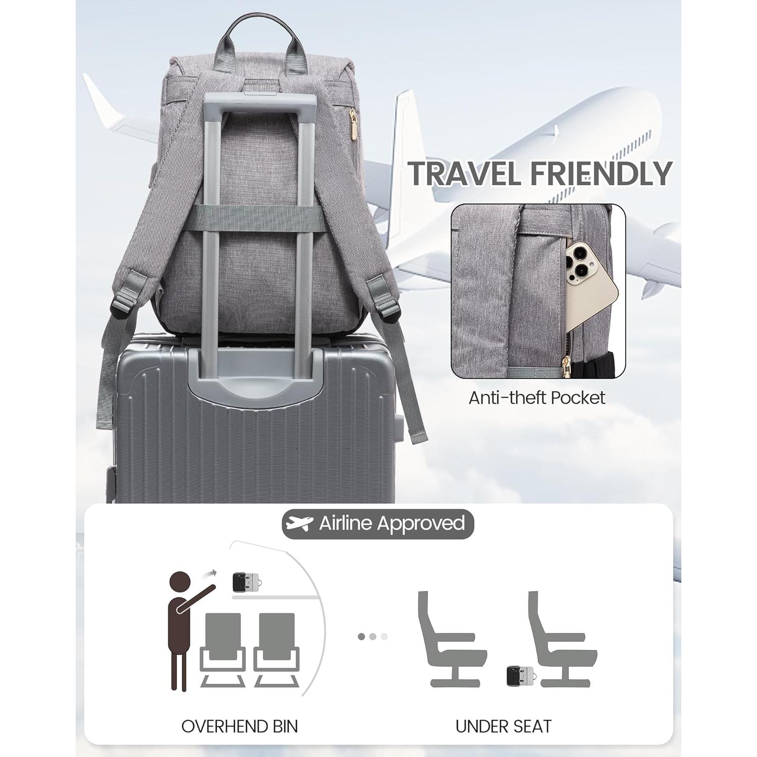 Mochila de Viaje LOVEVOOK para Portátil 15.6" Gris y Negro