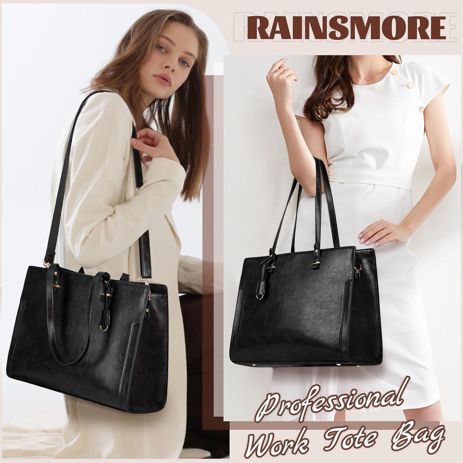 Bolso de computadora RAINSMORE para mujeres 15.6" negro