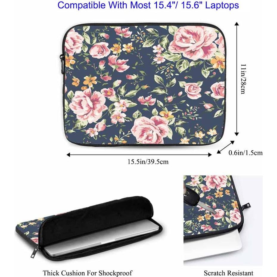 Funda para Laptop 15.6" Nicokee Rosa Vintage Floral