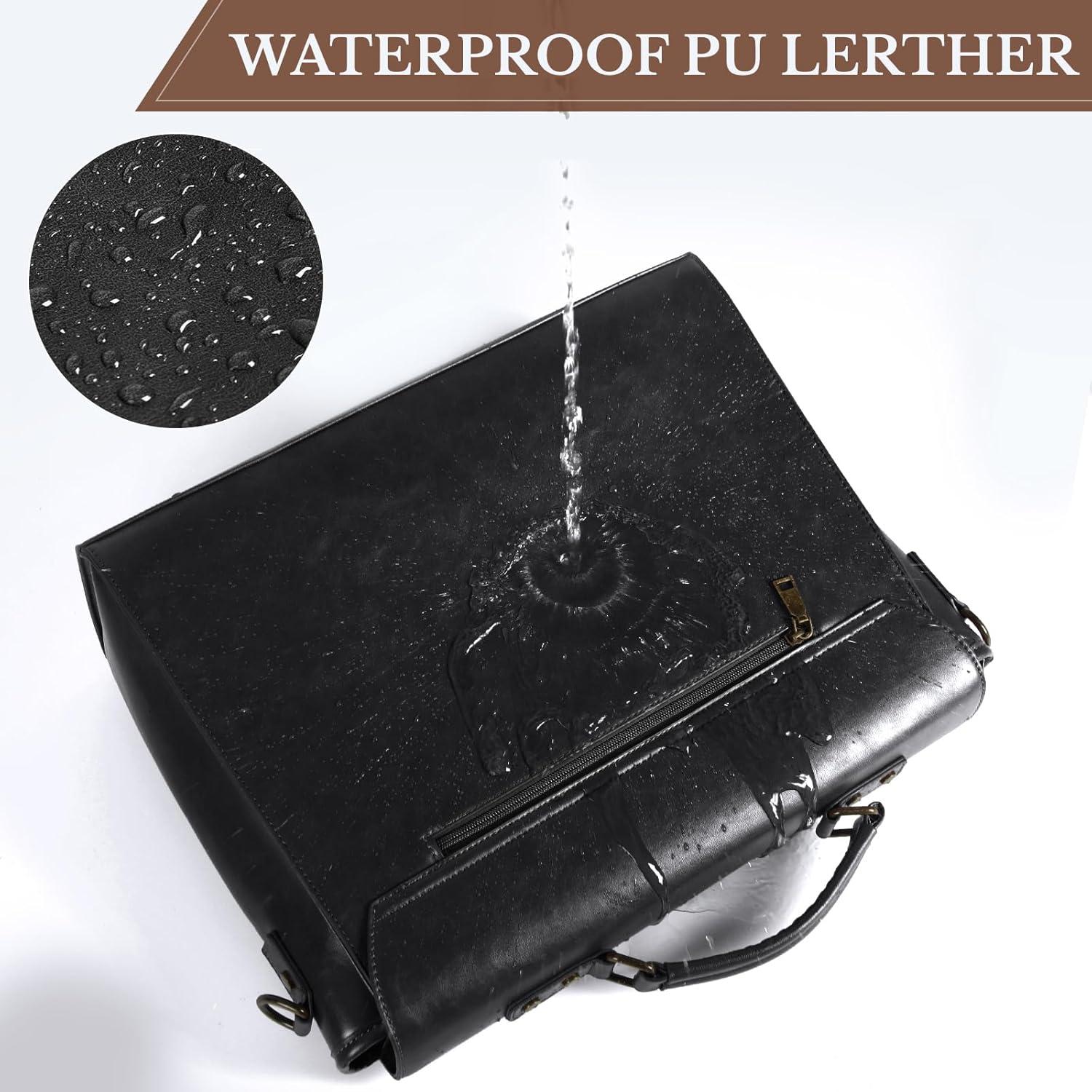 Bolsa Mensajera de Cuero KTMOUW 15.6" Impermeable Negra