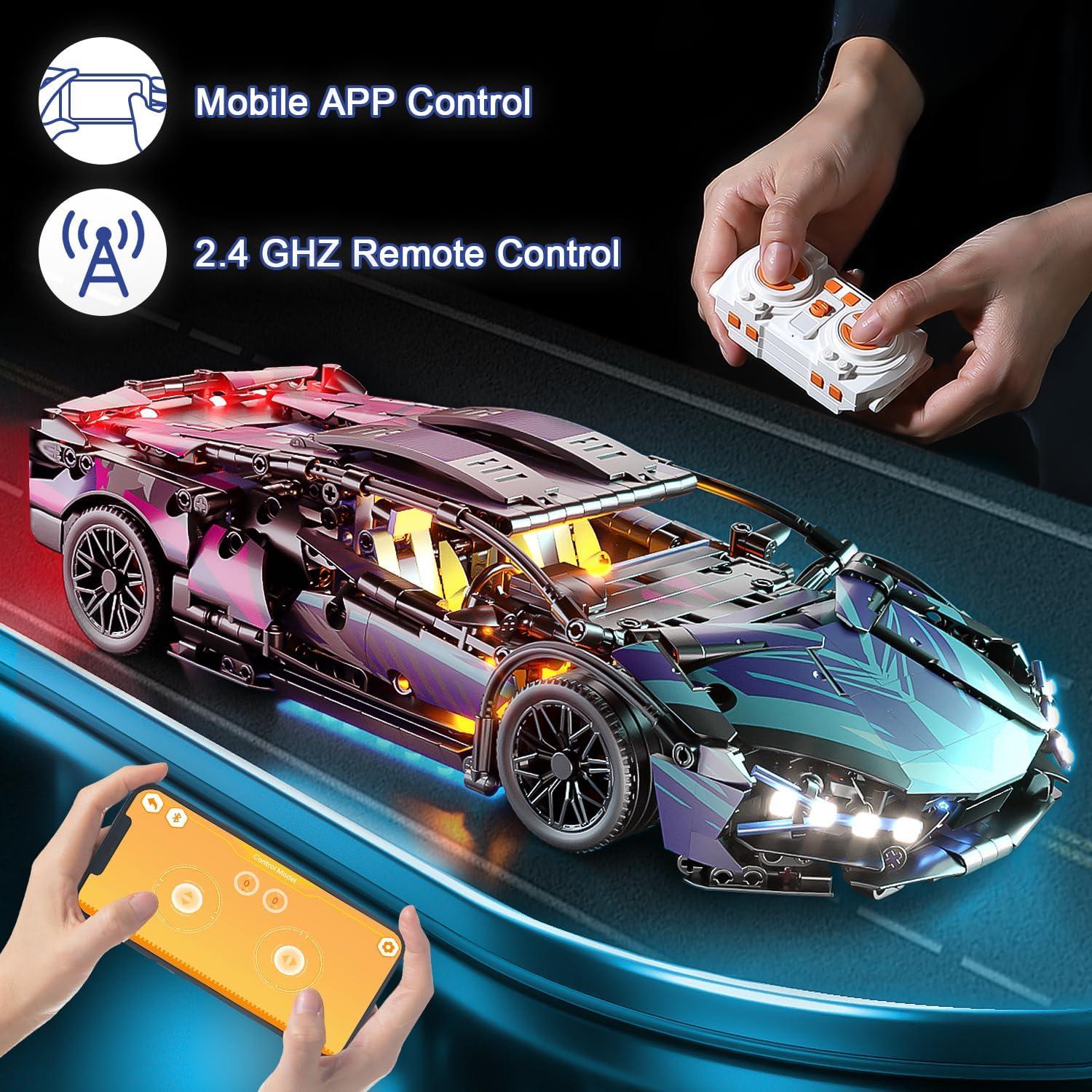 Auto Deportivo RC PinkBee 1:14 con Luces LED y Control APP
