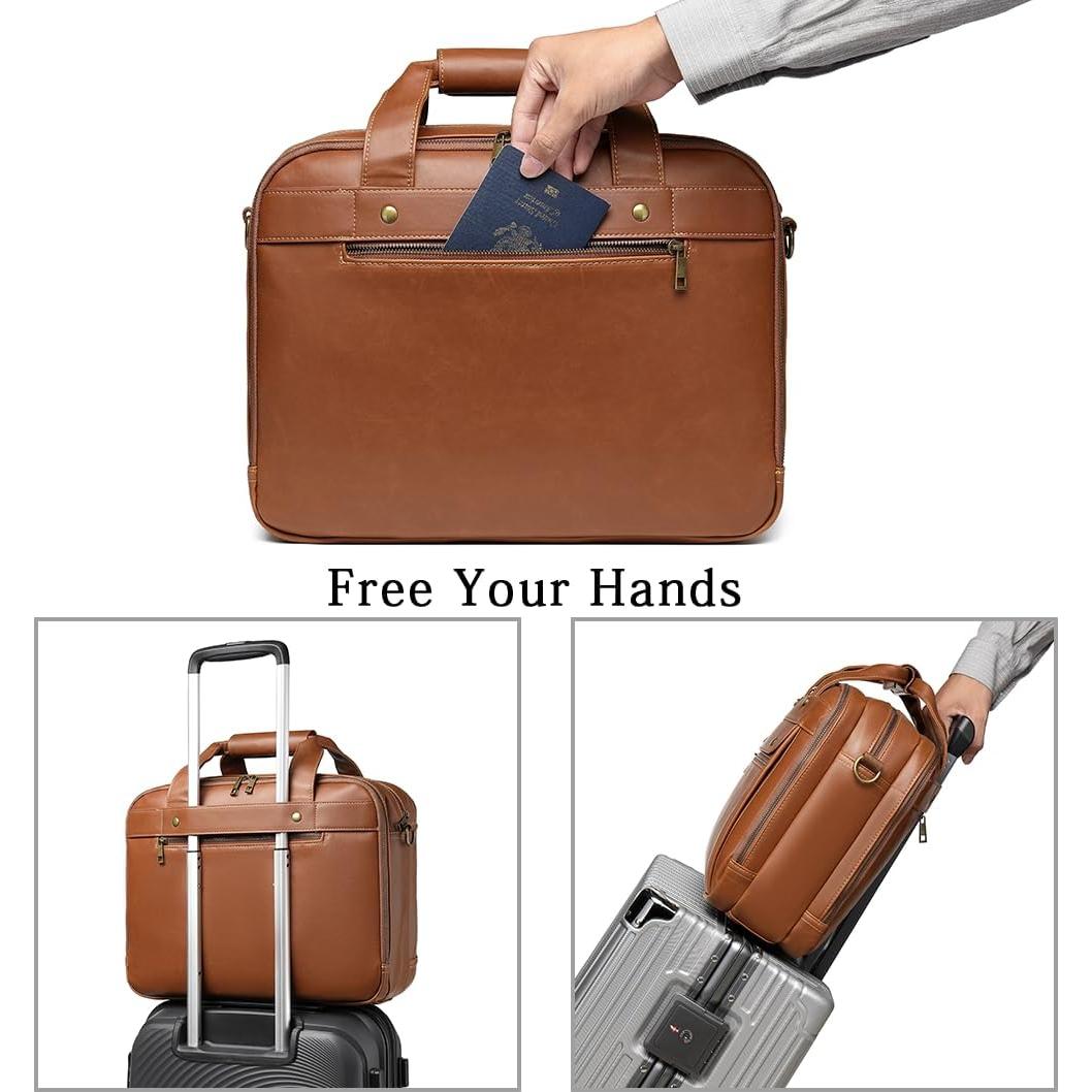 Maletín de Cuero Bosidu 15.6" Impermeable para Laptop