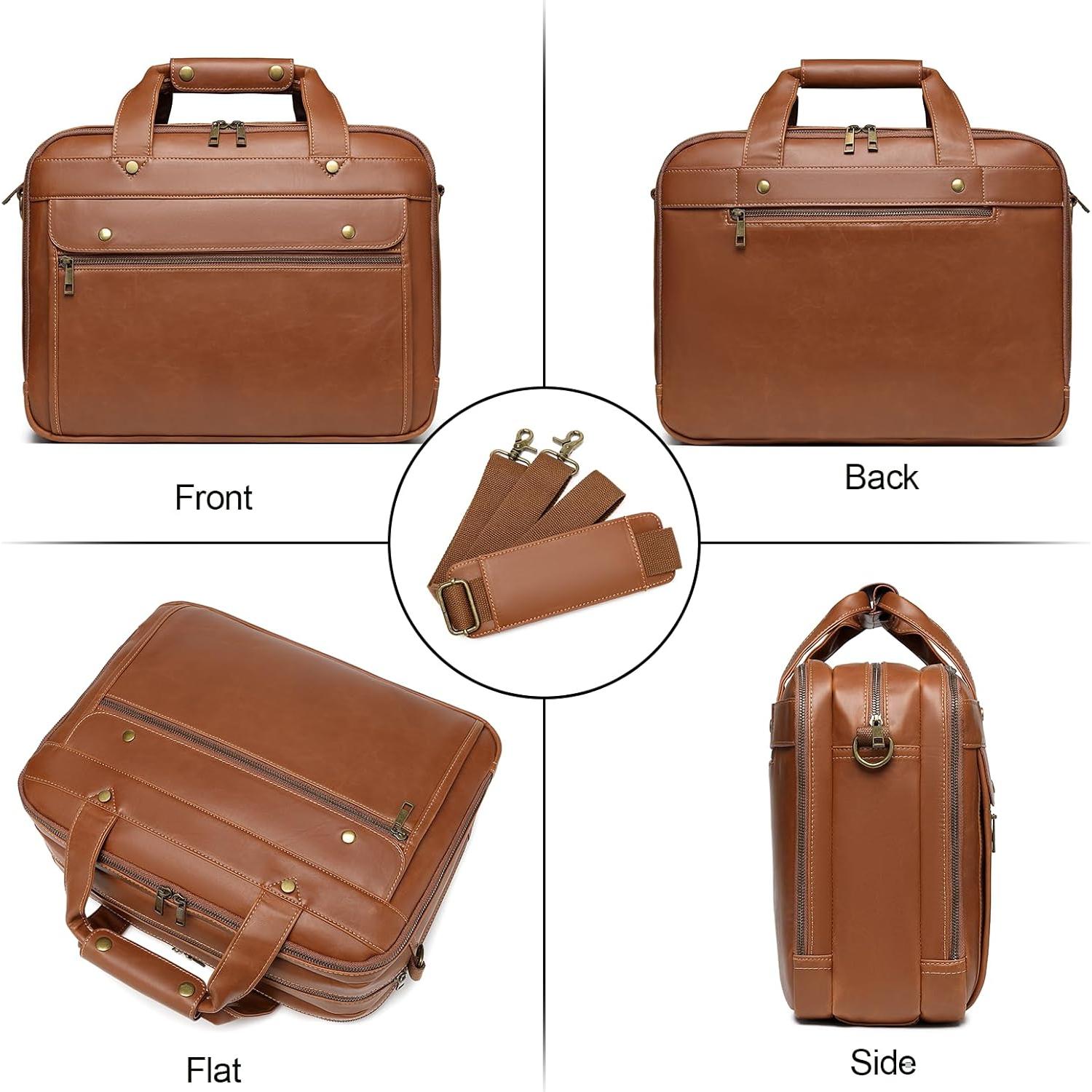 Maletín de Cuero Bosidu 15.6" Impermeable para Laptop